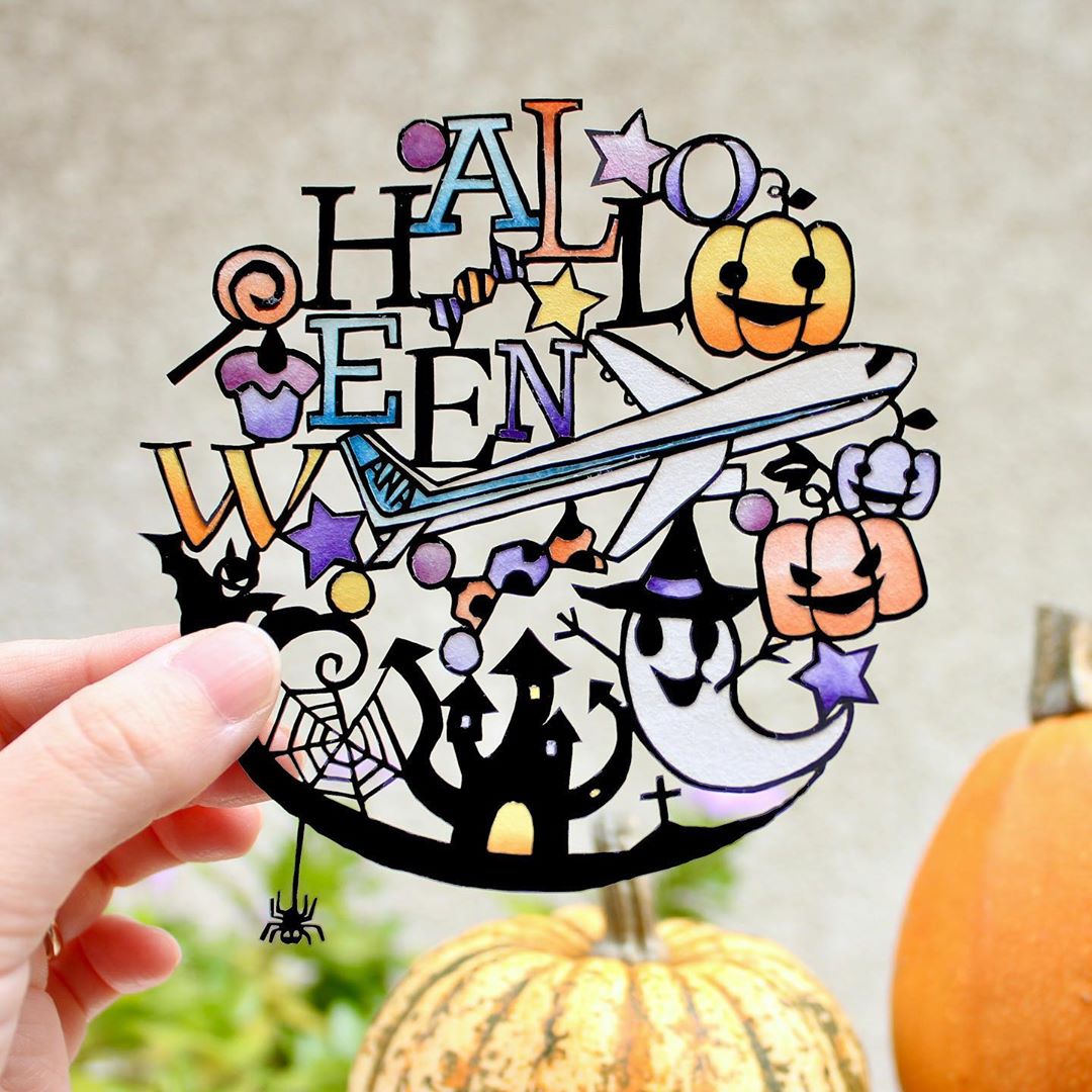 Ana Happy Halloween 明日はハロウィン 切り絵 切り絵アート ハロウィン トリックオアトリート ジャックオランタン かぼちゃ く Wacoca Japan People Life Style